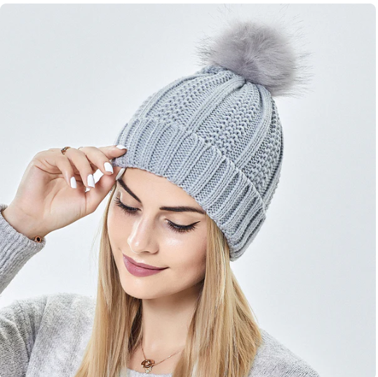 The Silk Beanie with pom pom