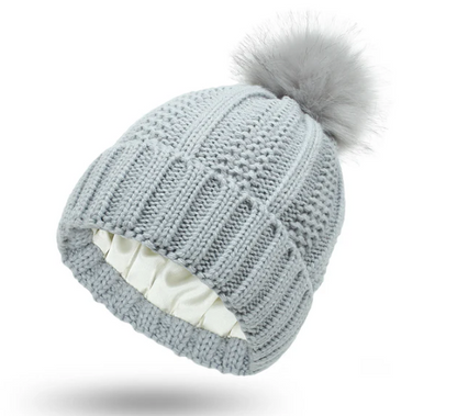 The Silk Beanie with pom pom